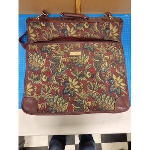 Floral Tapestry Garment Bag Vintage Carry On Suitcase Luggage Travel 24x24 Inch